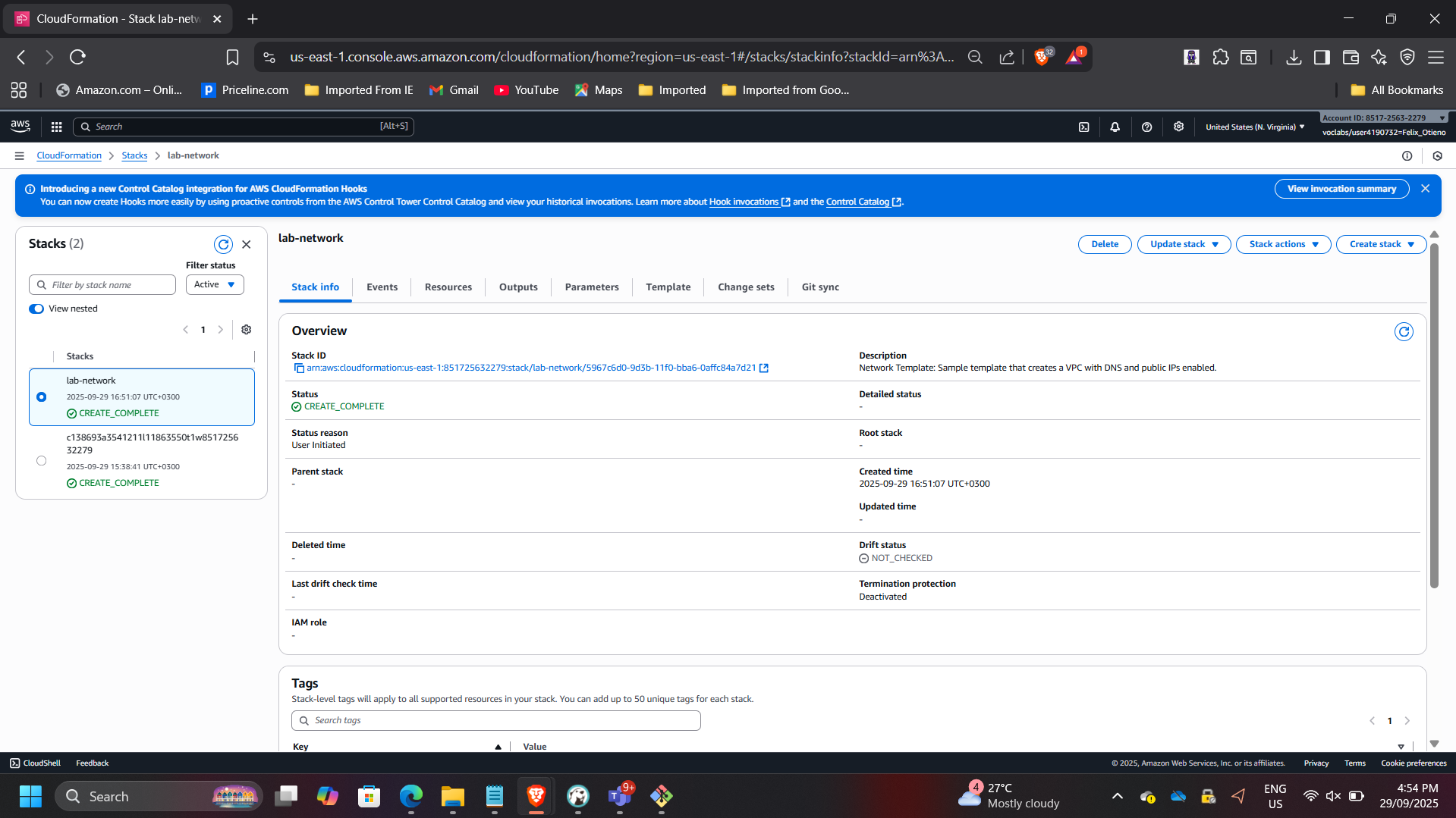 Networking Stack – CREATE_COMPLETE