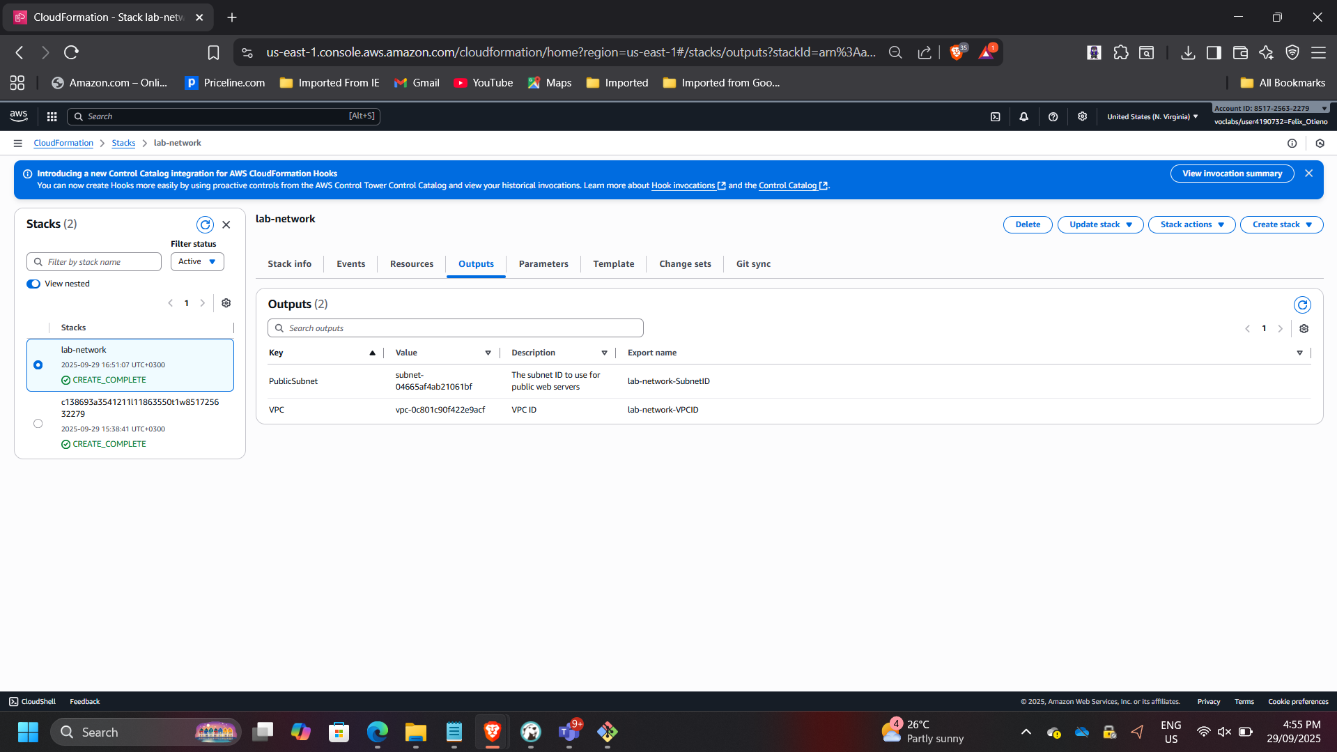 Networking Stack Outputs