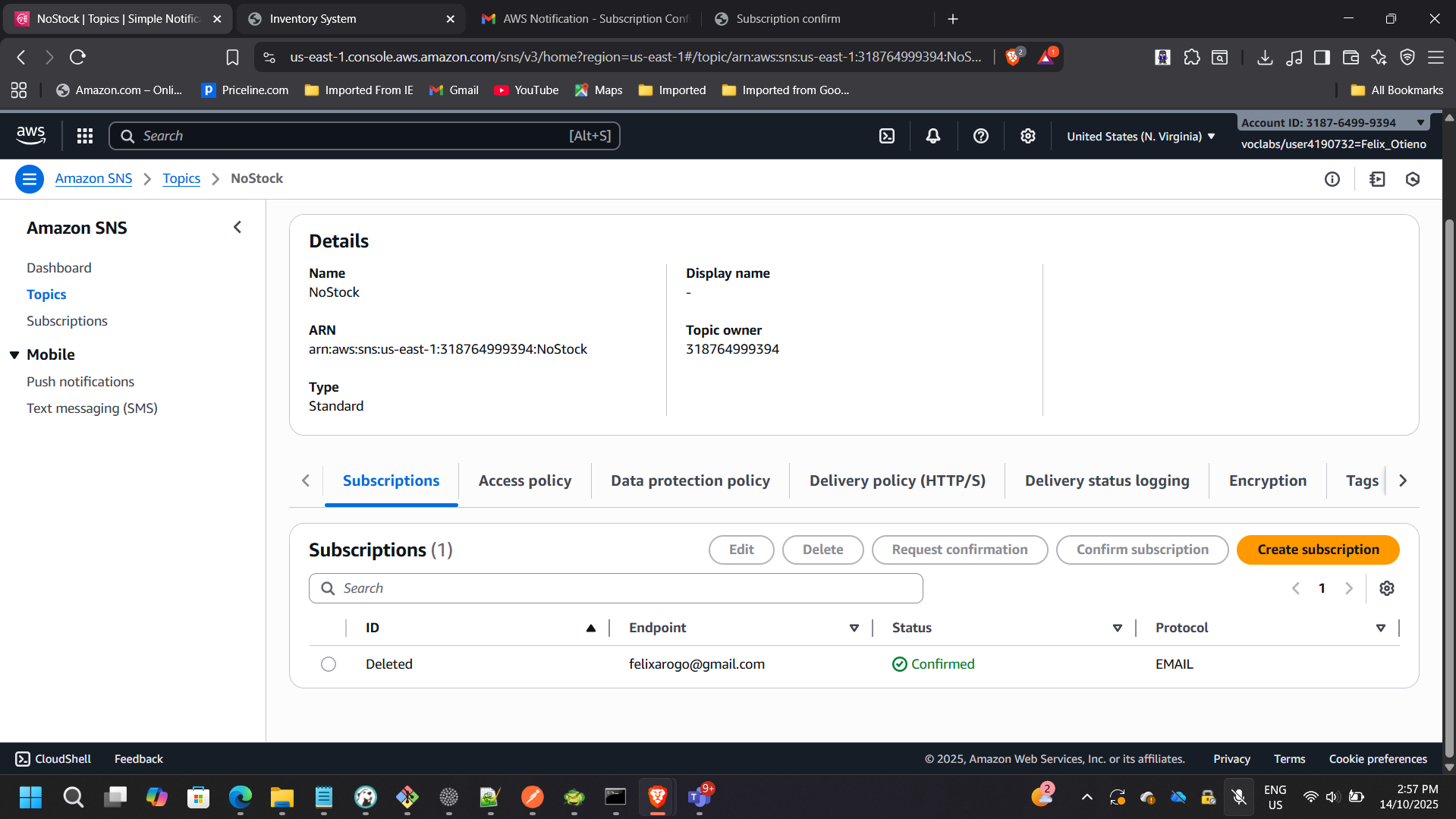 SNS Email Subscription