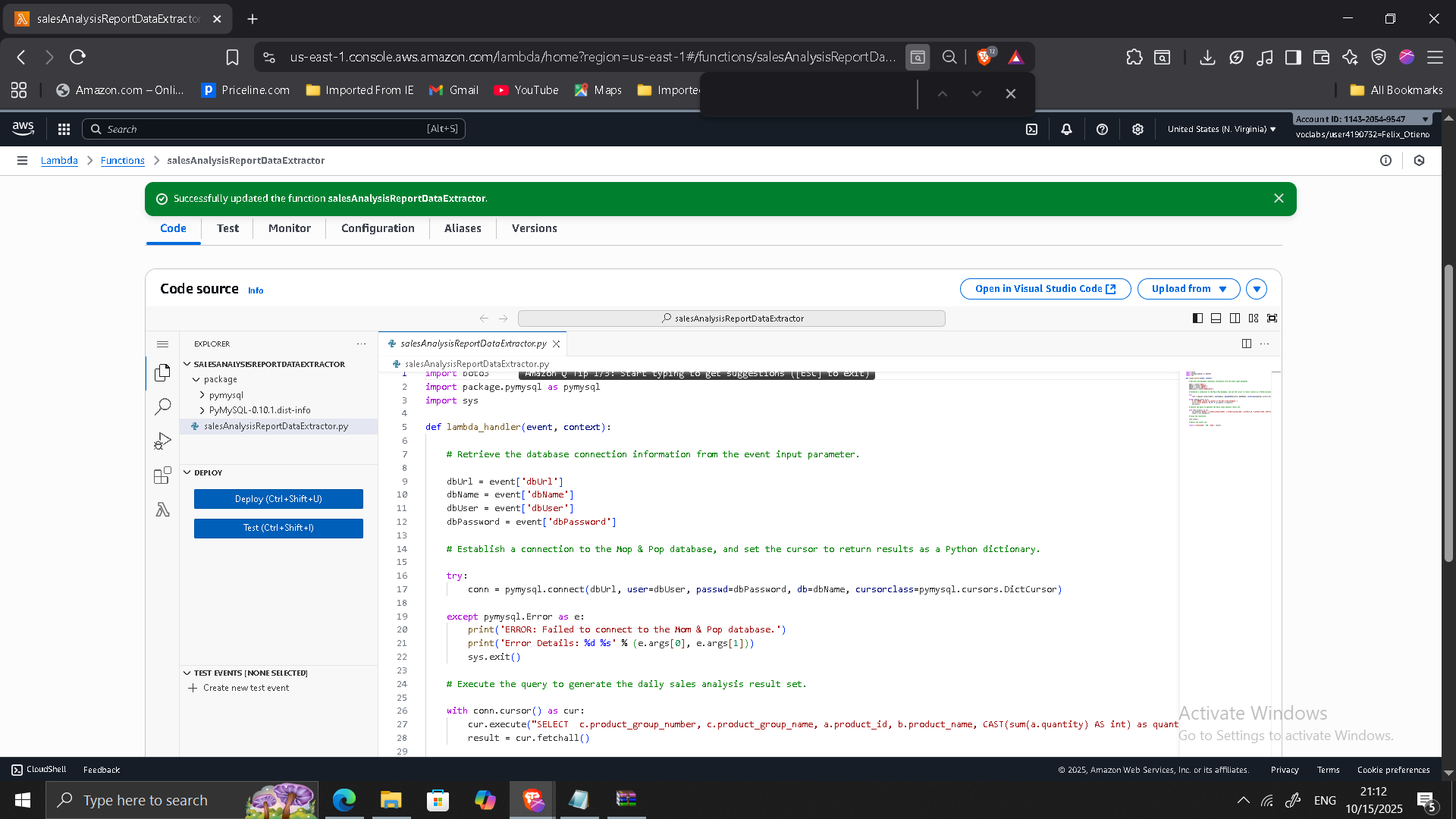 Lambda VPC Configuration