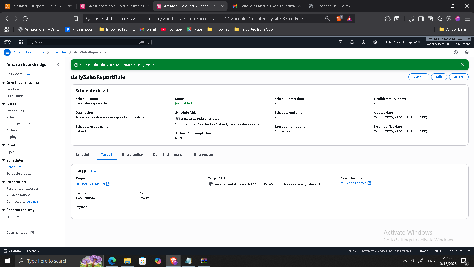 EventBridge Rule Configuration