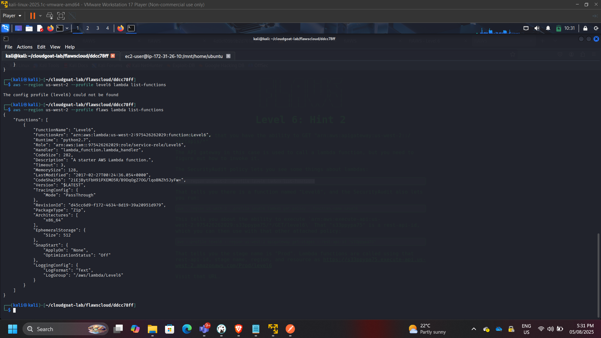 Lambda Enumeration Output