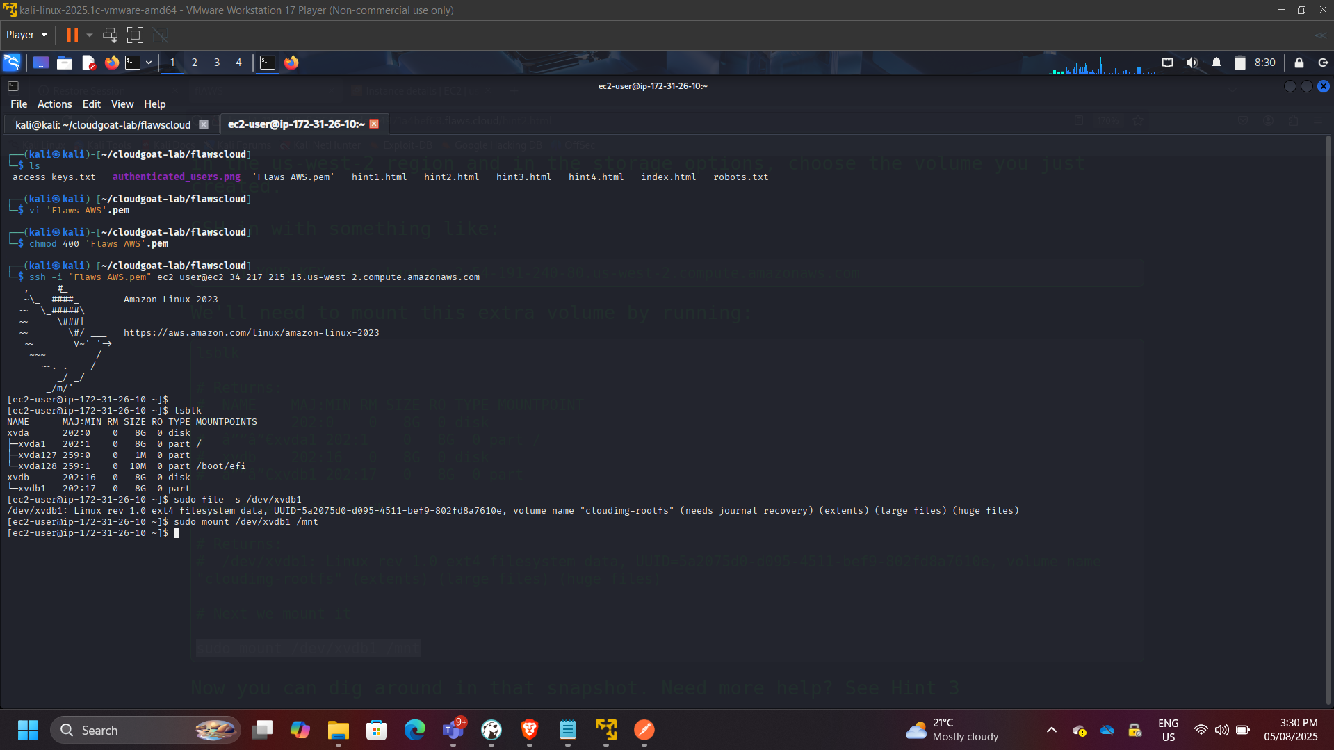 Mounted Restored EBS Volume