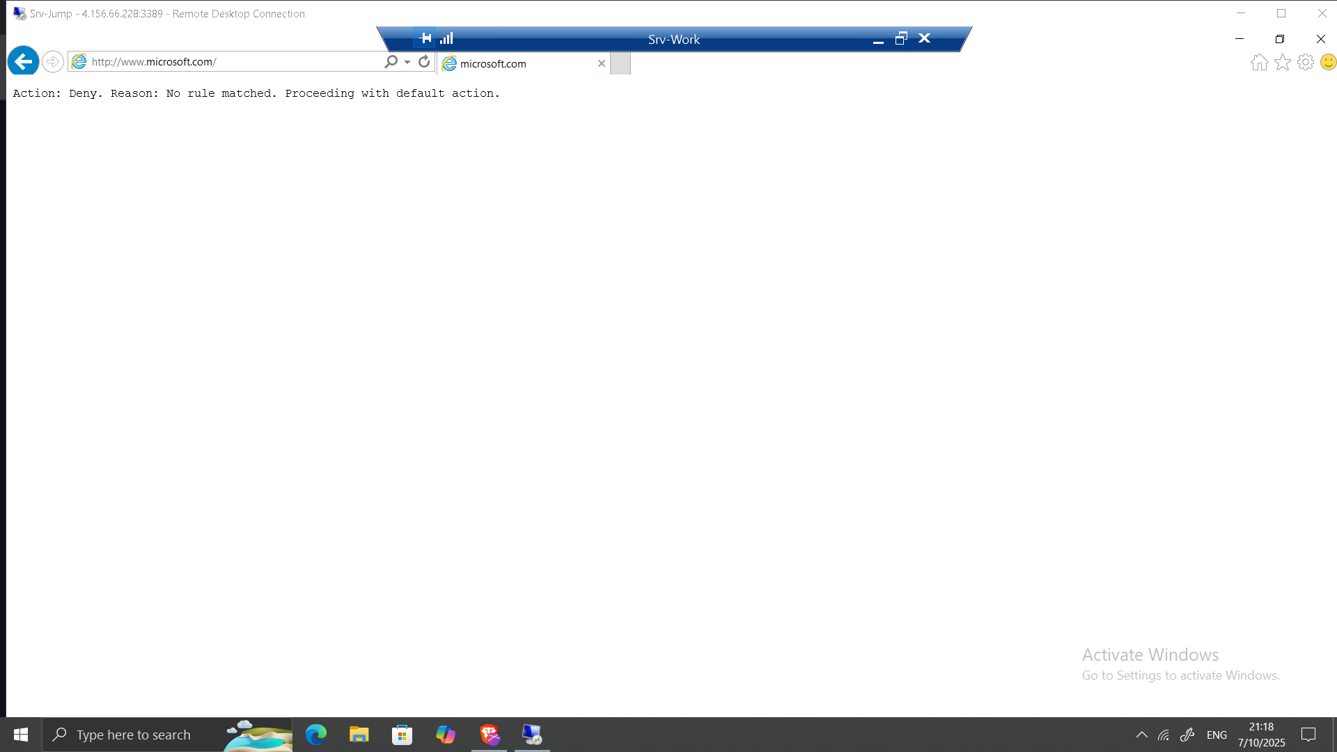 Azure Firewall Test Result
