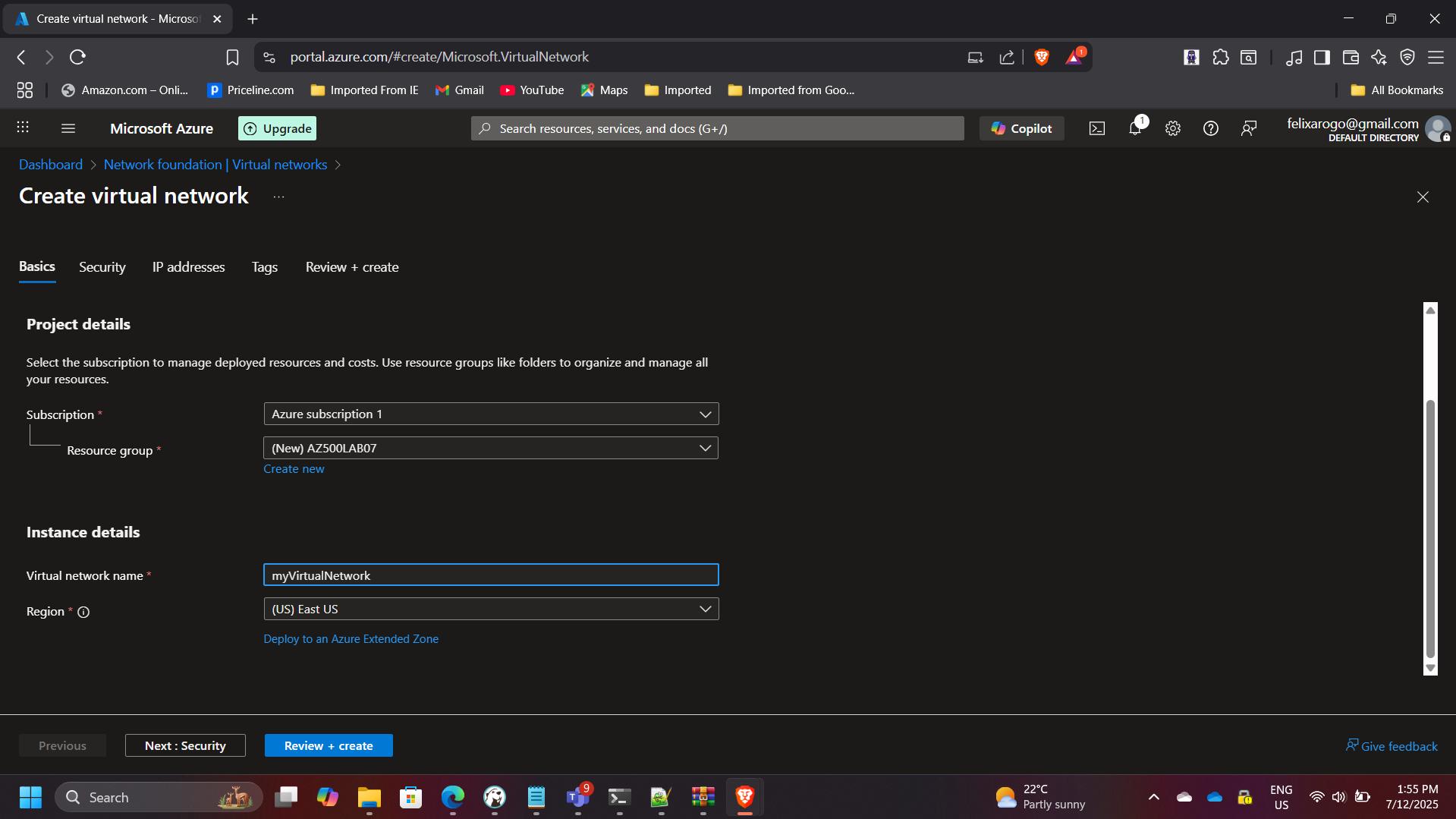 Virtual Network Setup