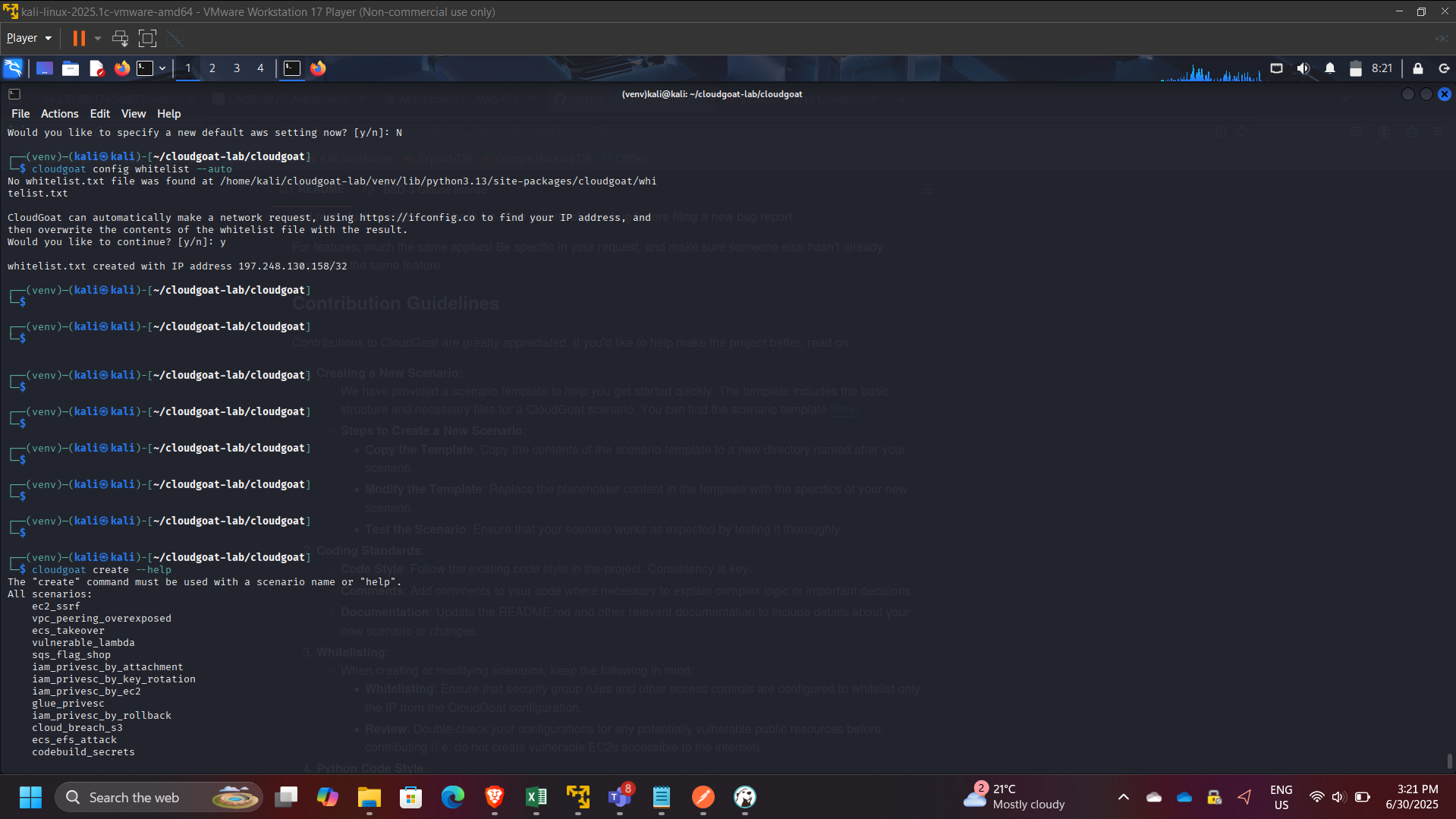 CloudGoat Setup in Terminal