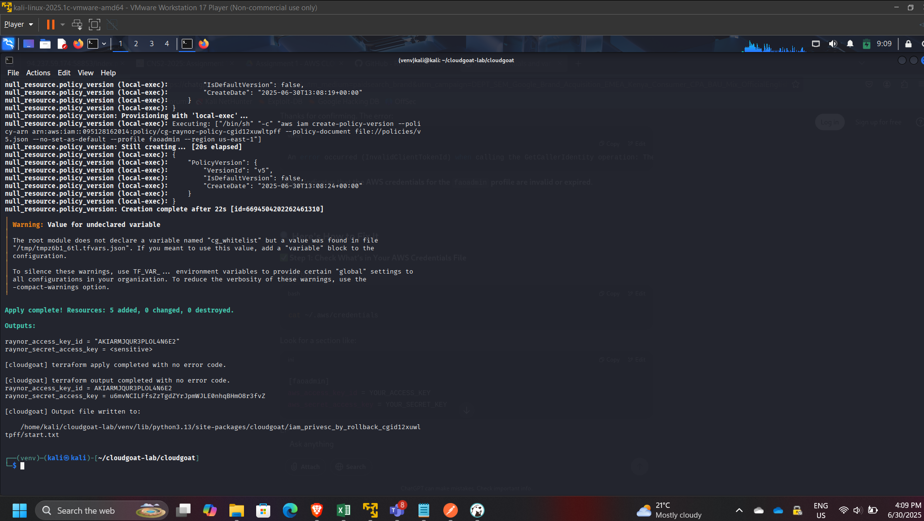 Scenario Creation Output