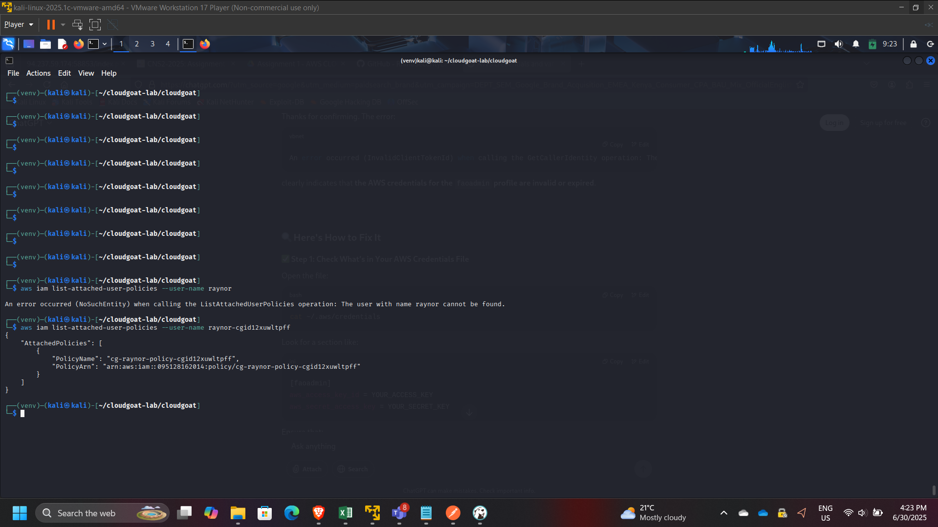 Attached Policies for Raynor