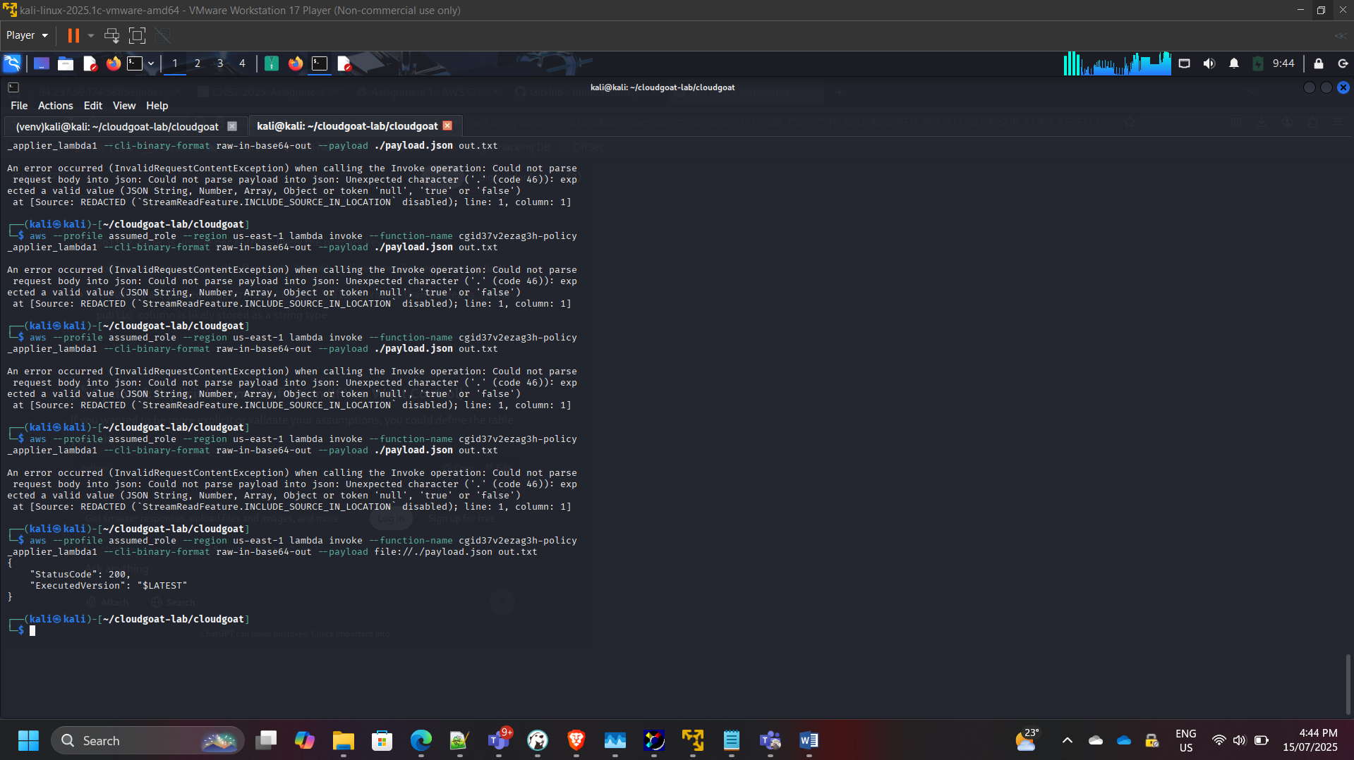 Injection Payload Execution