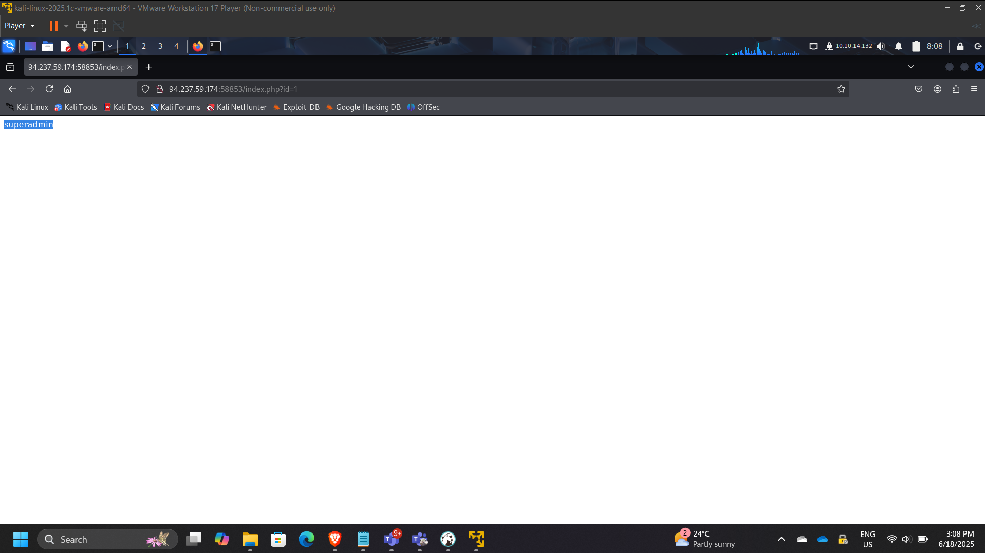 Parameter Manipulation Output