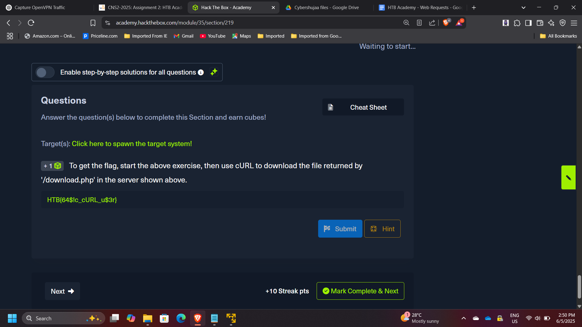 cURL Download Request