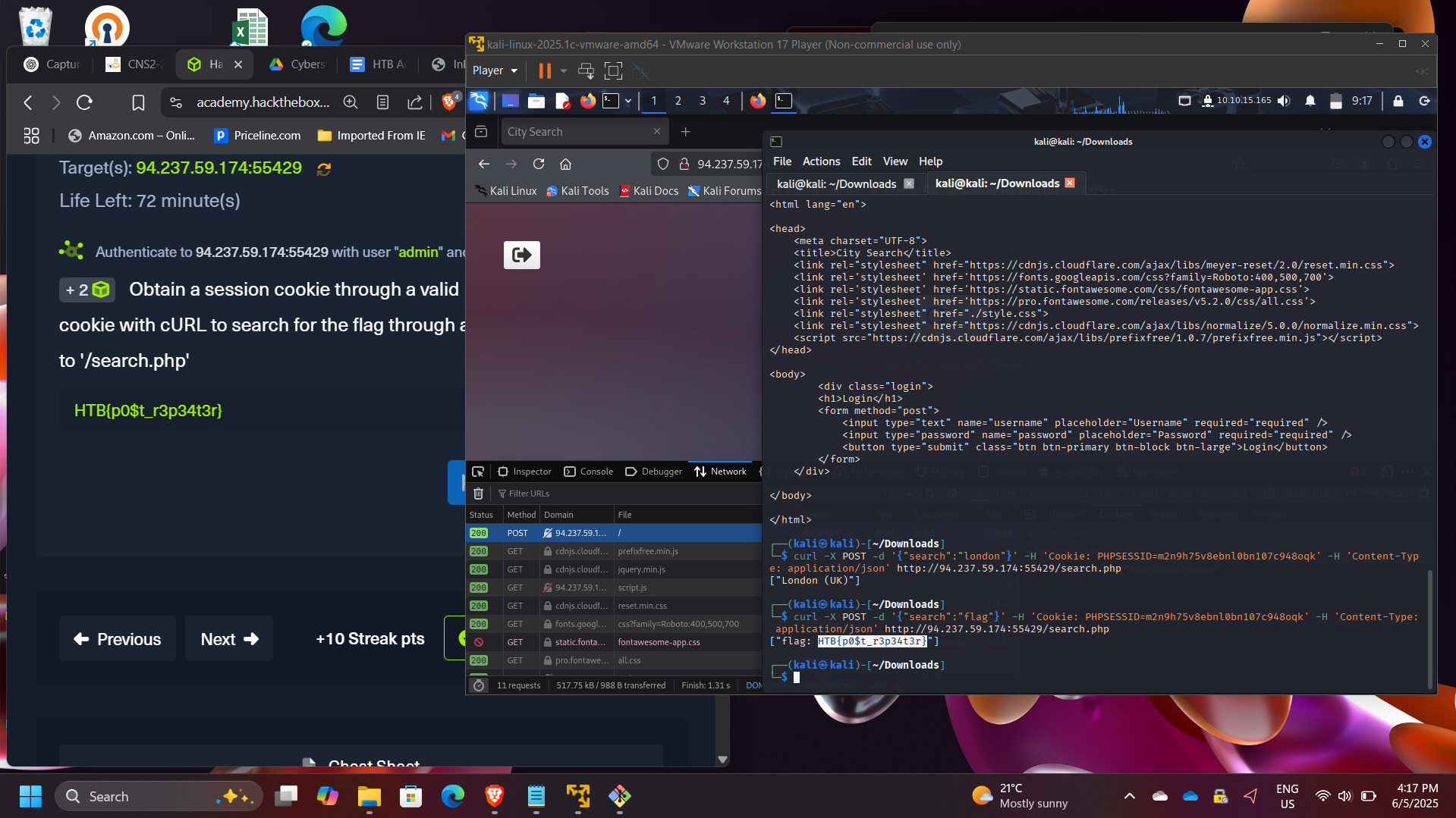 POST Request with Session Cookie